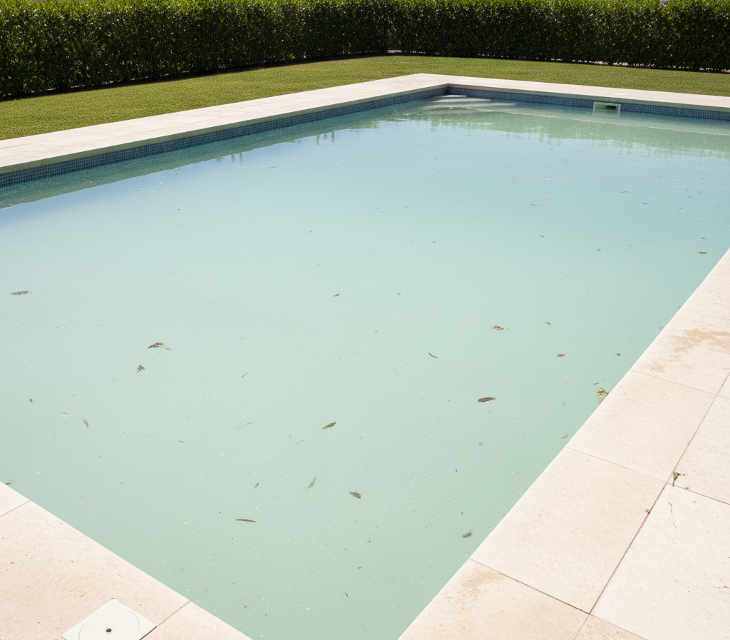 Piscina Antes 3 - Folhas flutuando